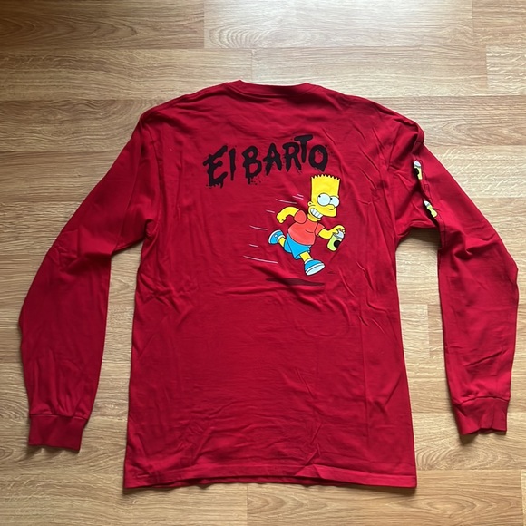 Great Condition - Collectible - Vans x The Simpsons “El Barto” Red Long-sleeve T - Picture 4 of 8
